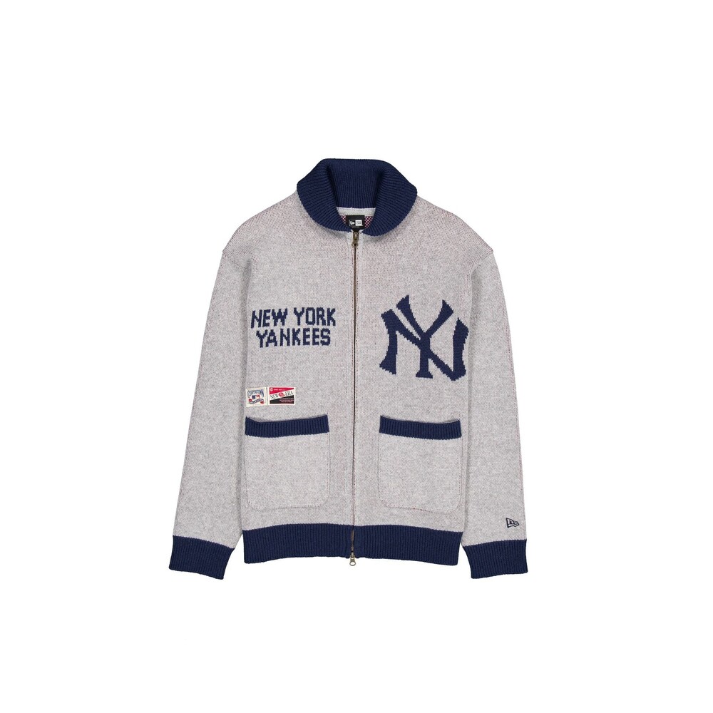 New Era New York Yankees Heather Gray Cowichan Cardigan - Size M
